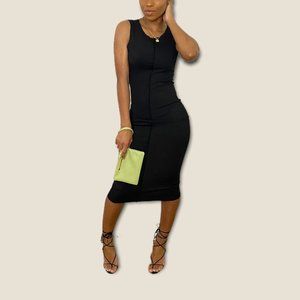 Black Contrast Stitch Dress